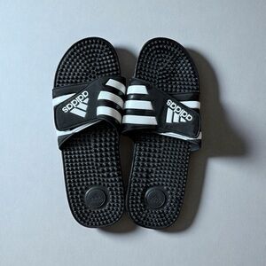 Adidas Black and White Comfort Slides
